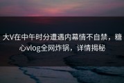大V在中午时分遭遇内幕情不自禁，糖心vlog全网炸锅，详情揭秘