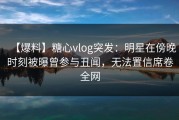 【爆料】糖心vlog突发：明星在傍晚时刻被曝曾参与丑闻，无法置信席卷全网