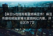 【麻豆tv在线观看震撼麻豆传！麻豆传媒视频独家曝光震撼网红内幕，评论区炸了】