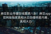 麻豆影业传媒在线震撼八卦！麻豆app官网版独家真相大白劲爆明星内幕，真相大白