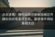 点击速看！爆料站麻豆破解版麻豆传媒在线观看重磅更新，震撼事件揭秘真相大白