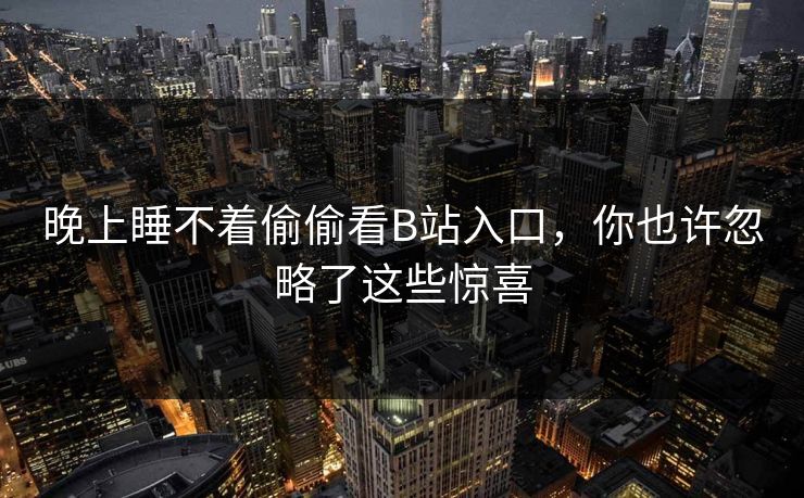 晚上睡不着偷偷看B站入口，你也许忽略了这些惊喜