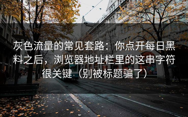 灰色流量的常见套路:你点开每日黑料之后,浏览器地址栏里的这串字符很关键(别被标题骗了) 灰色流量的常见套路:你点开每日黑料之后,浏览器地址栏里的这串字符很关键(别被标题骗了)